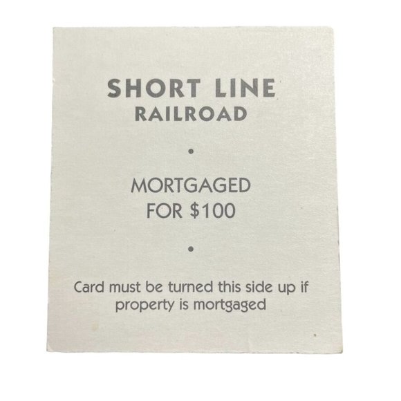 Monopoly Classic Short Line Railroad Property Title Deed Card Replacement u - Picture 2 of 2